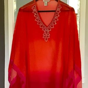 Alberto Makali Tops - ABERTO MAKALI Ombre tunic , Red/ Fuchsia Alberto Makali Tops - ABERTO MAKALI Ombre tunic , Red/ Fuchsia